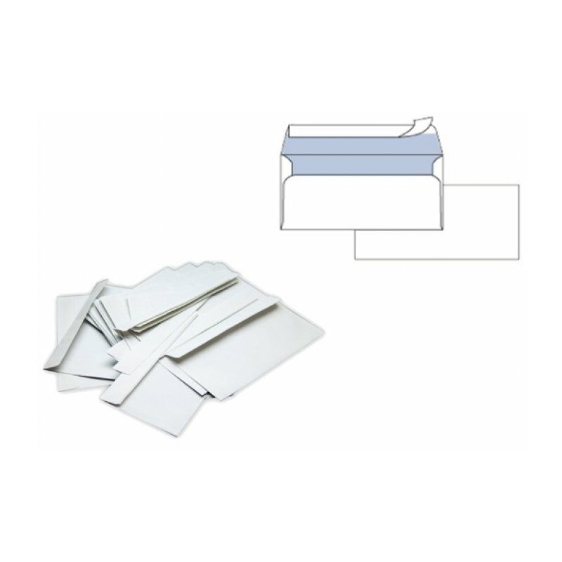 Buste Bianche 110x230mm S/finestra 90gr + Strip Da 500pz