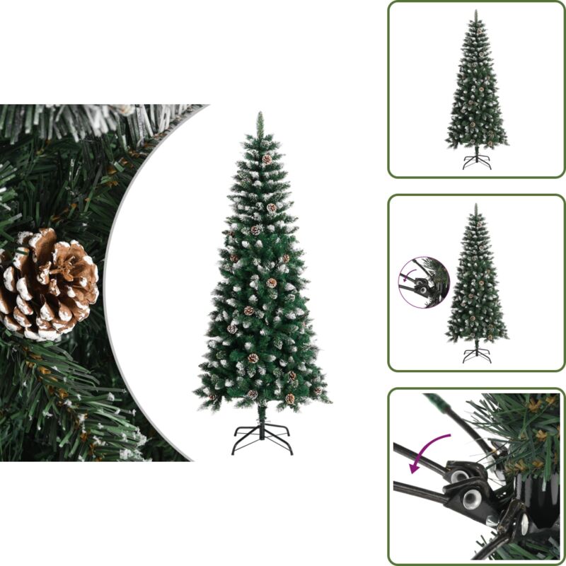 Albero Di Natale Cespuglioso - Vidaxl Albero Di Natale Artificiale Con Base Verde 180 Cm Pvc - Albero Di Natale Con Neve Artificiale