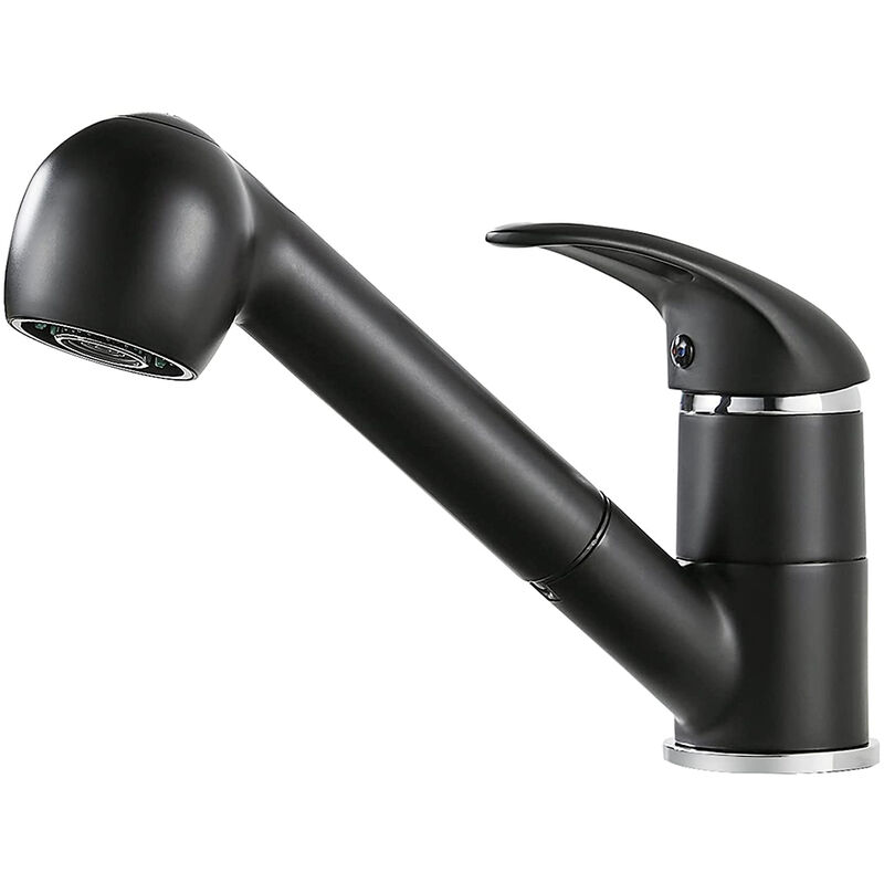 Rubinetto Da Cucina Rubinetto Da Cucina Doccia Estraibile Rubinetto Lavello Girevole A 360° Miscelatore Miscelatore Monocomando Per Lavello Da Cucina, Nero
