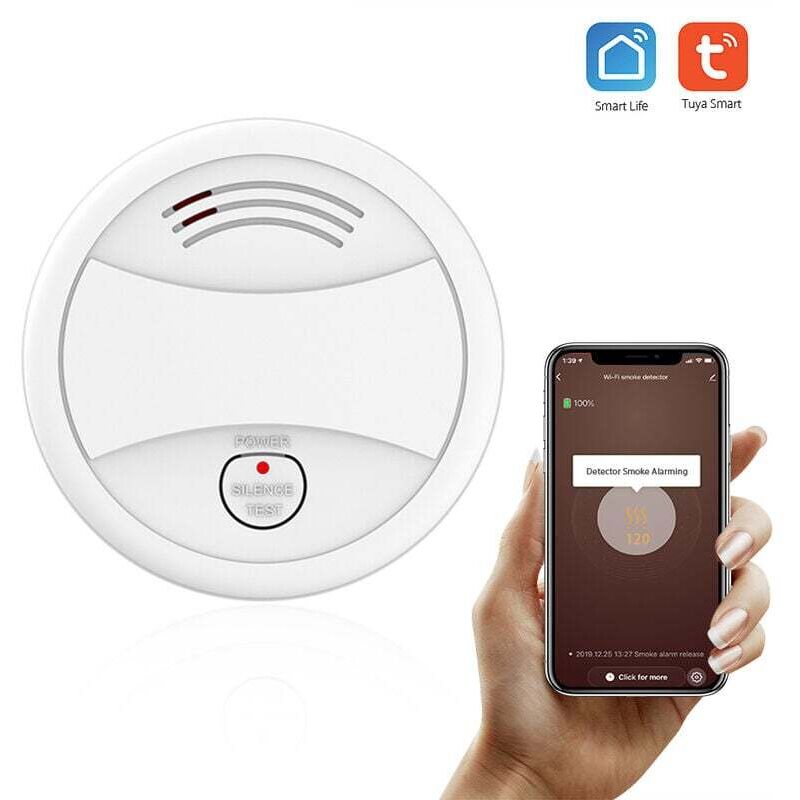 Rilevatore Di Fumo Wi-fi, Sensore Di Allarme Antincendio Intelligente, Sistema Di Sicurezza Wireless, Smart Life, Controllo Tramite App Tuya, Casa Intelligente Per Cucina/negozio/hotel/fabbrica
