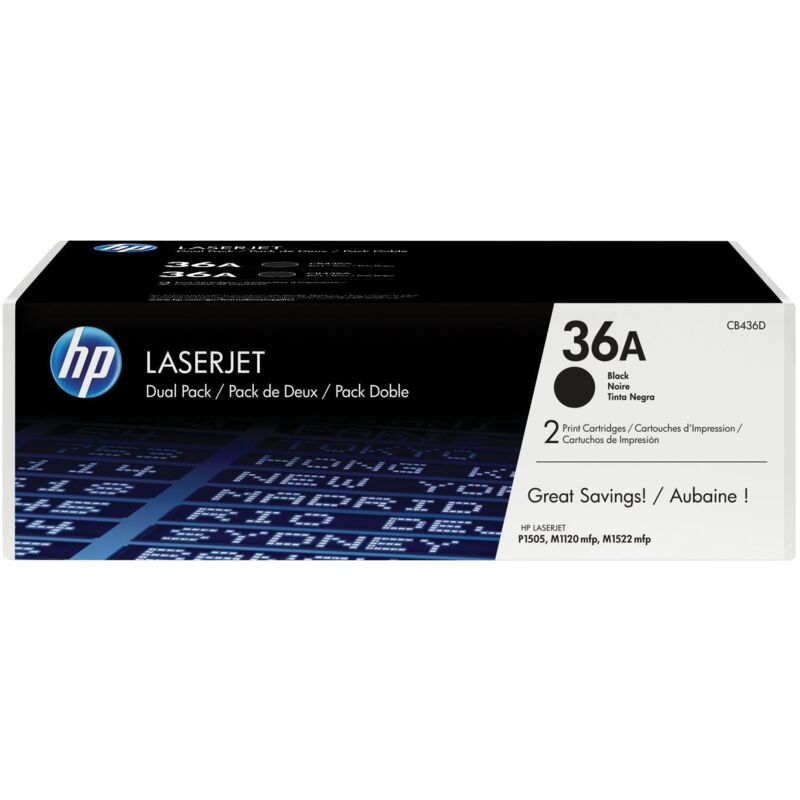 Hp 36a 2 Pack Black Original Laserjet Toner Cartridges Cartuccia Toner 2 Pz Originale