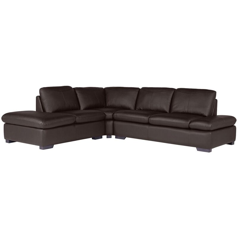 Vente-unique - Divano Angolare In Pelle Marrone - Angolo A Sinistra - Onyx Ii