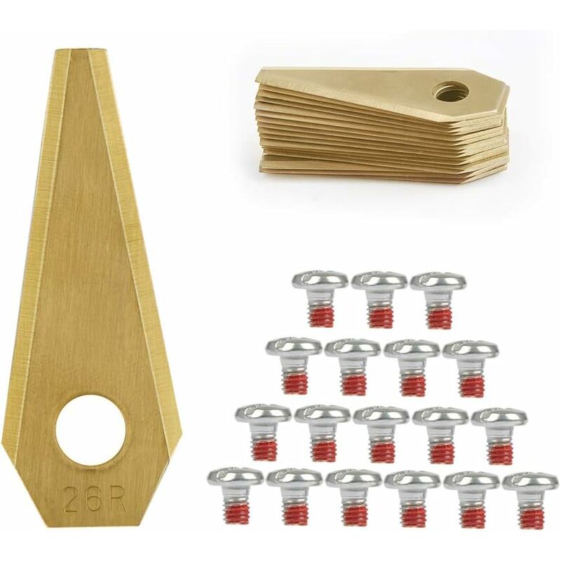 18 Lame Di Ricambio Per Accessori Per Tosaerba Robot Bosch In Titanio + 18 Viti, Lama Di Ricambio Per Tosaerba Robot Compatibile Con Tosaerba Bosch