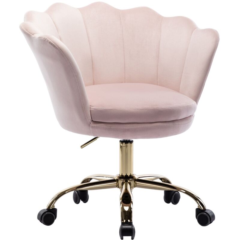 Wahson Office Chairs - Sedia Da Scrivania Sedia Da Ufficio Girevole Seduta Imbottita Regolabile In Altezza, Sedia Ufficio In Velluto, Rosa Chiaro,wahson