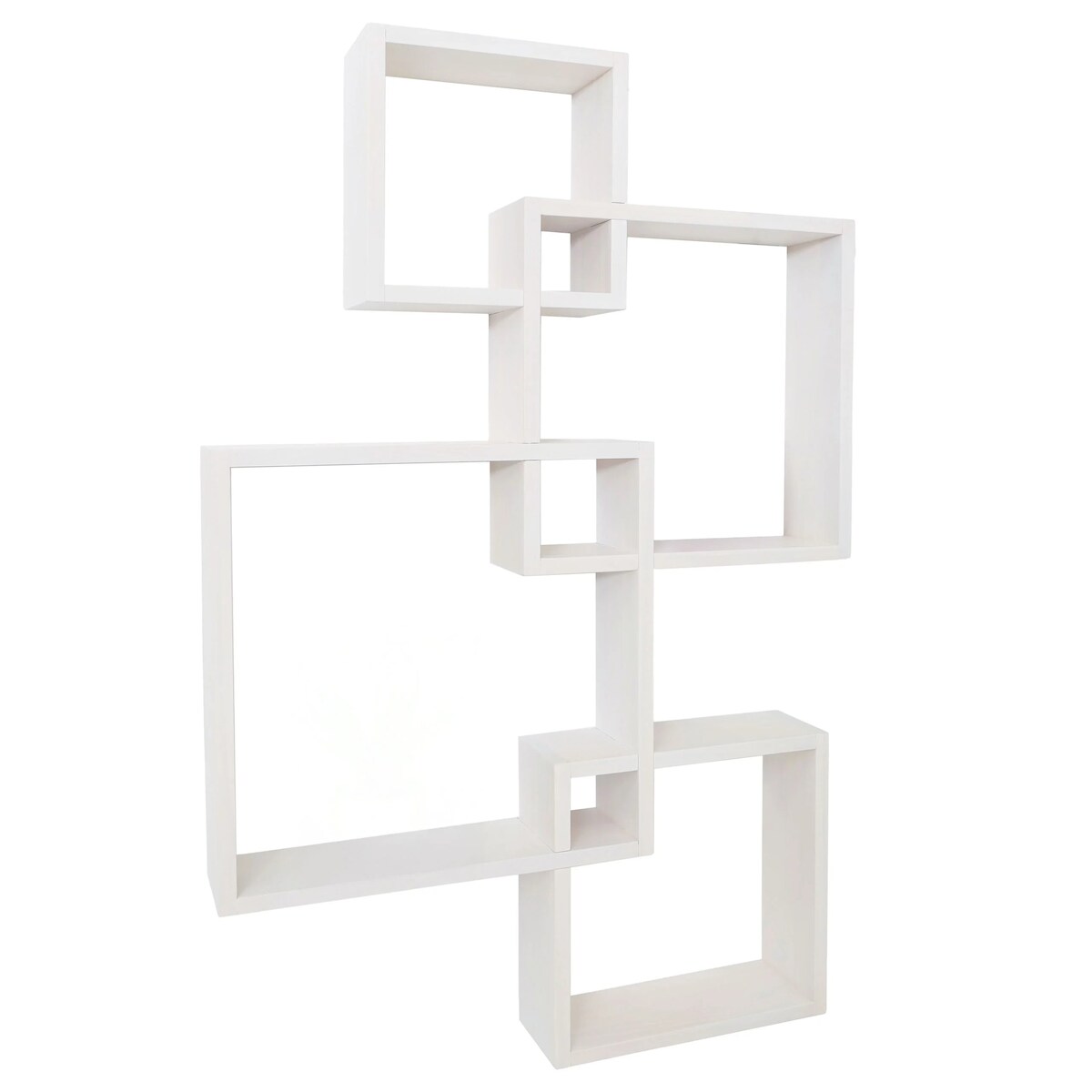 Décoshop26 - Modernes Wandregal in Form zeitgenössischer Würfel 91 x 59 x 10 cm weißes Holz 04_0009076 Image
