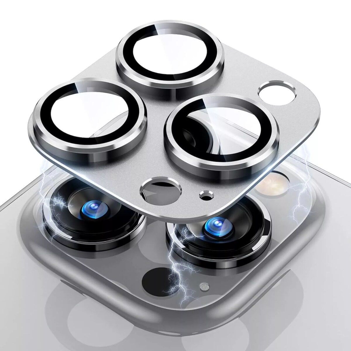 MobileKing Kameraschutz Aluminium in silber für iPhone 14 - mit Glasfolie - MBK-2883 Image