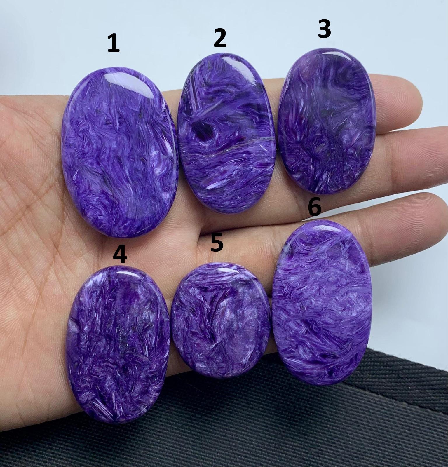 Pietra preziosa cabochon di charoite naturale al 100%, pietra preziosa di charoite, cabochon di forme miste, pietra preziosa di charoite, cabochon lis