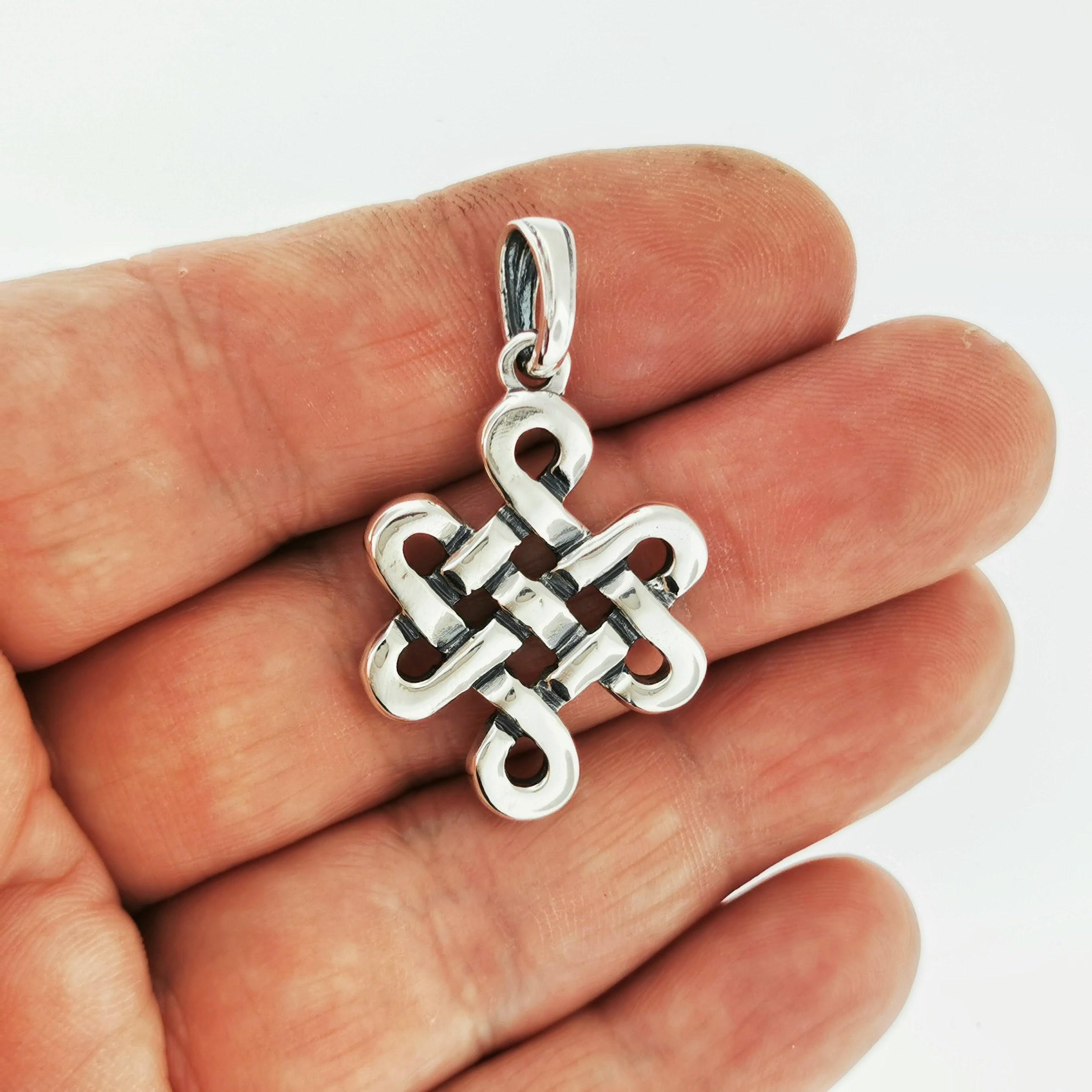 Grande ciondolo con nodo infinito in argento sterling o bronzo antico Ciondolo con nodo infinito Ciondolo con nodo infinito Ciondolo con simbolo del n