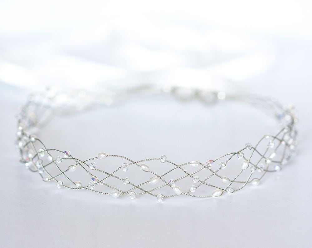 Cerchietto di cristallo, vite per capelli da sposa in argento, accessori per capelli da sposa 42