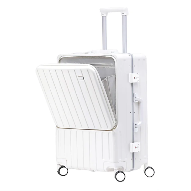 Multifunktionales 20-Zoll- 24-Zoll-26-Zoll-Gepäck mit Frontöffnung und Aluminiumrahmen, Trolley-Koffer, Unisex-Reisekoffer, Handgepäck