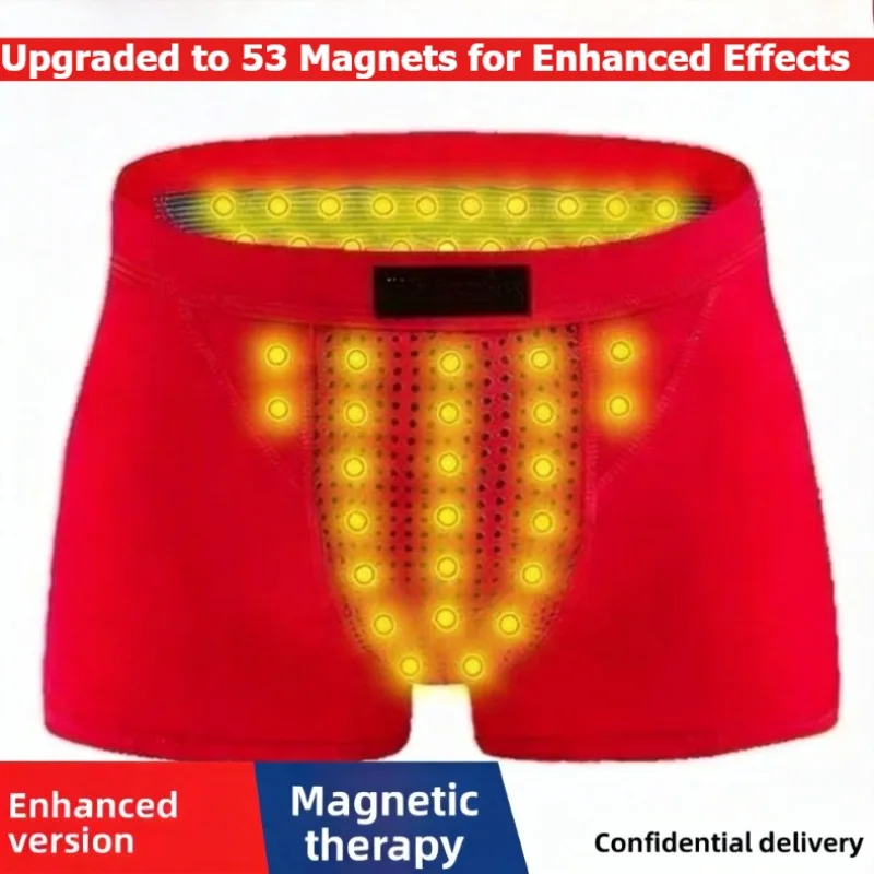 Verbesserte Herren-Boxershorts mit Magnettherapie, 53 Magnete zur Schmerzlinderung und Durchblutungsförderung, Brasilianischer Stil, Größen L-6XL