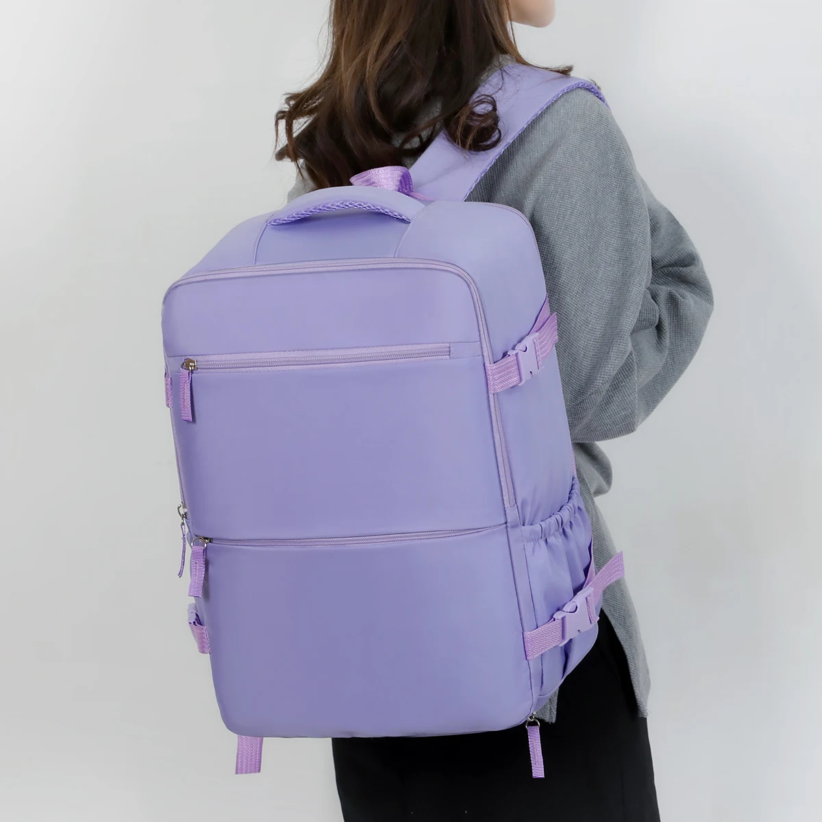 Zaino da viaggio transfrontaliero, zaino di grande capacità per donna, zaino leggero da viaggio d'affari per uomo, borsa multifunzionale a basso costo per computer da viaggio aereo per studenti