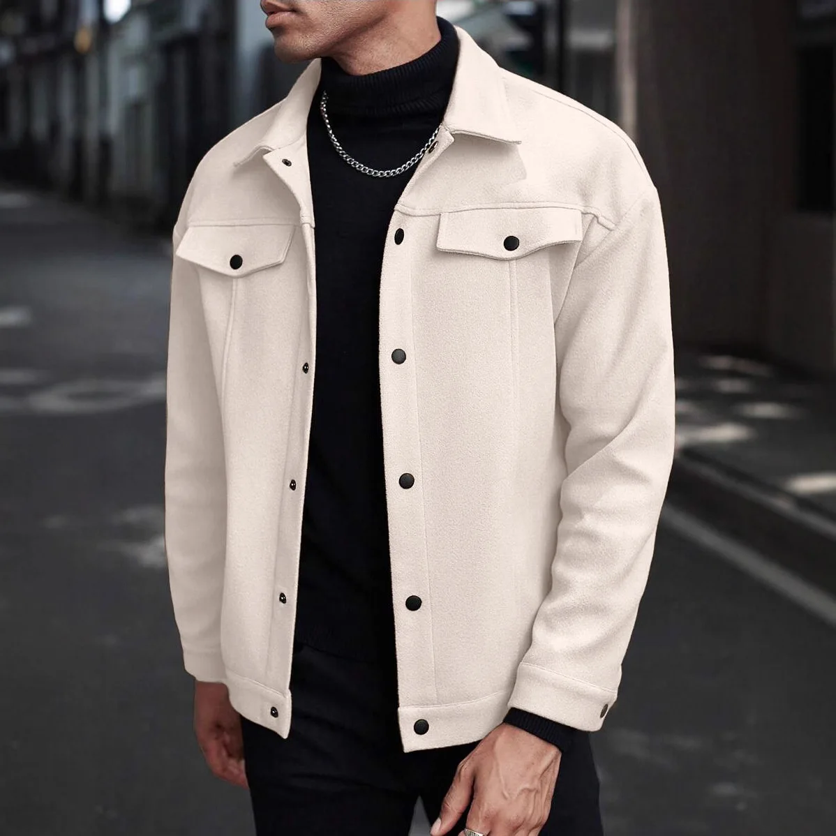Giacca Camicia da Uomo 2026, Casual, Overshirt, Cappotto Primaverile Autunnale, Manica Lunga, Abbottonatura Frontale, Shacket alla Moda, Giacca Primaverile da Uomo