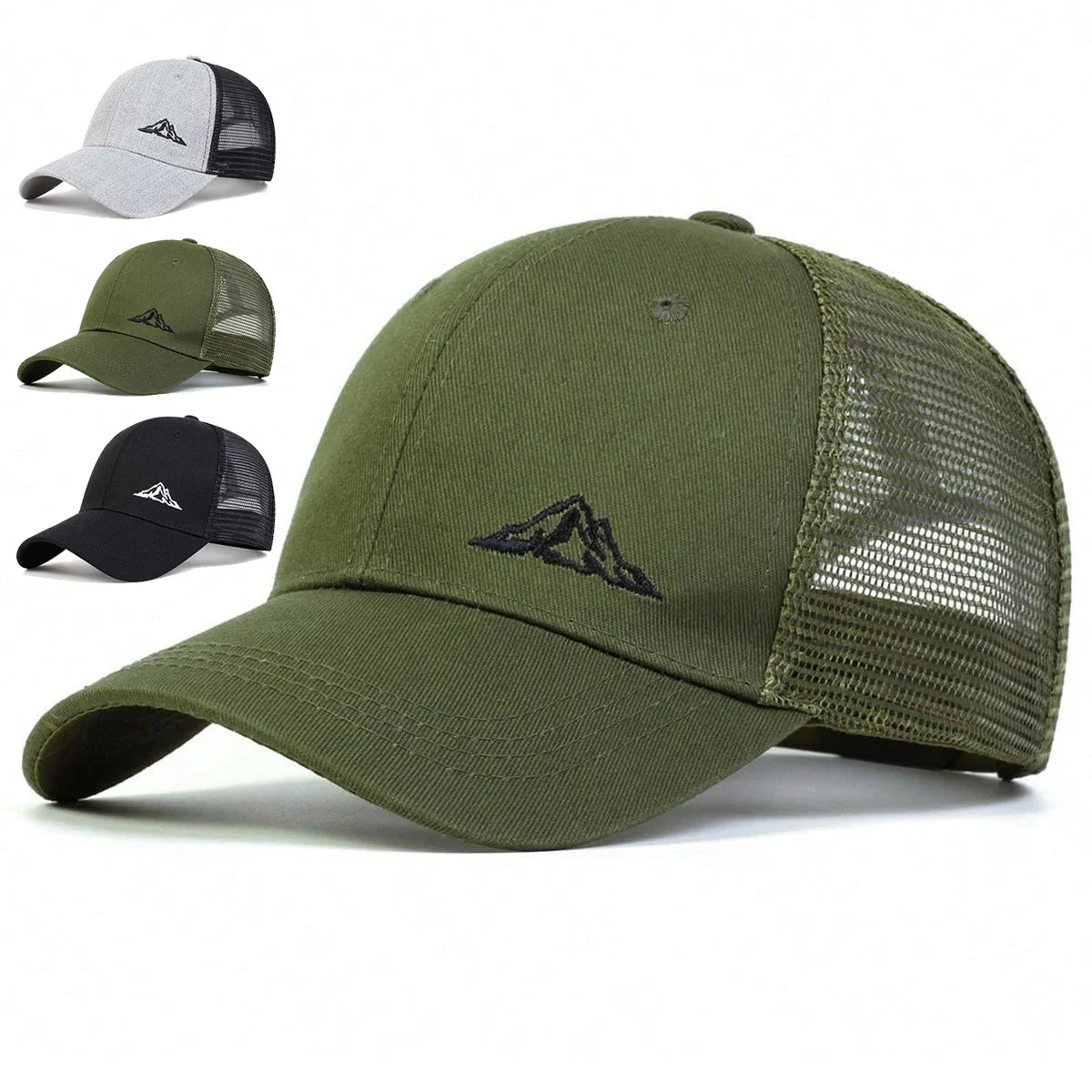 Cappellini da Baseball Unisex con Ricamo Montagna, Regolabili per Primavera ed Estate, Cappelli Casual da Esterno, Cappello Hip Hop, Cappello Parasole
