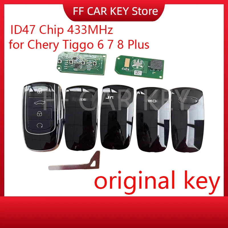 Chiave Auto Originale FF con Telecomando Intelligente, Chip ID47 433MHz per Chery Tiggo 6 7 8 Plus, Tiggo 8 Pro, Tiggo 9, OMODA 5, JAECOO, EXEED