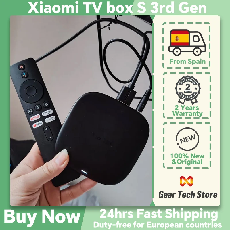 Versione Globale Xiaomi TV Box S 3a/2a Generazione, Lettore Multimediale Smart TV 4K Ultra HD, Google TV, Bluetooth 5.2, Assistente Google
