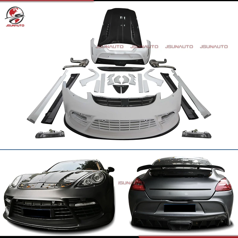 Per Porsche 970 In Fibra di Carbonio Paraurti Anteriore Copertura Del Motore Diffusore Posteriore Auto Bodykit Per Porsche Panamera 2010-2013 Premium Trim