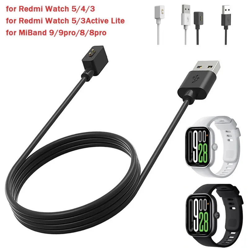 Cavo di ricarica magnetico USB per Redmi Watch 5 Active 5Lite 4 3 Active Band 2 Cavo di ricarica per Xiaomi Mi Band 9 8 Pro Active