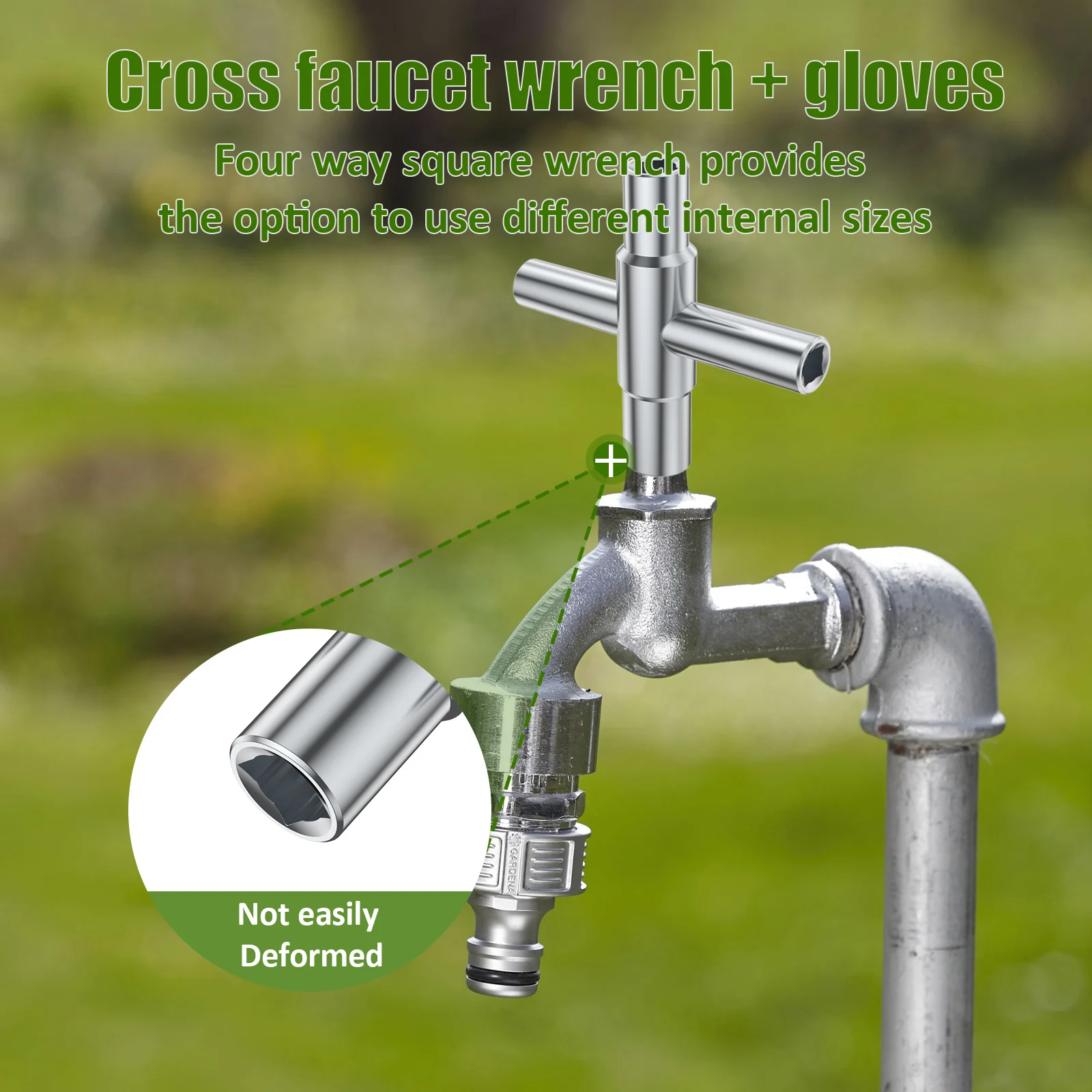 Chiave universale per rubinetto 4 in 1 Chiave quadrata Idraulico Chiave da bagno per armadi contatori elettrici a gas Radiatori di spurgo Utensili manuali
