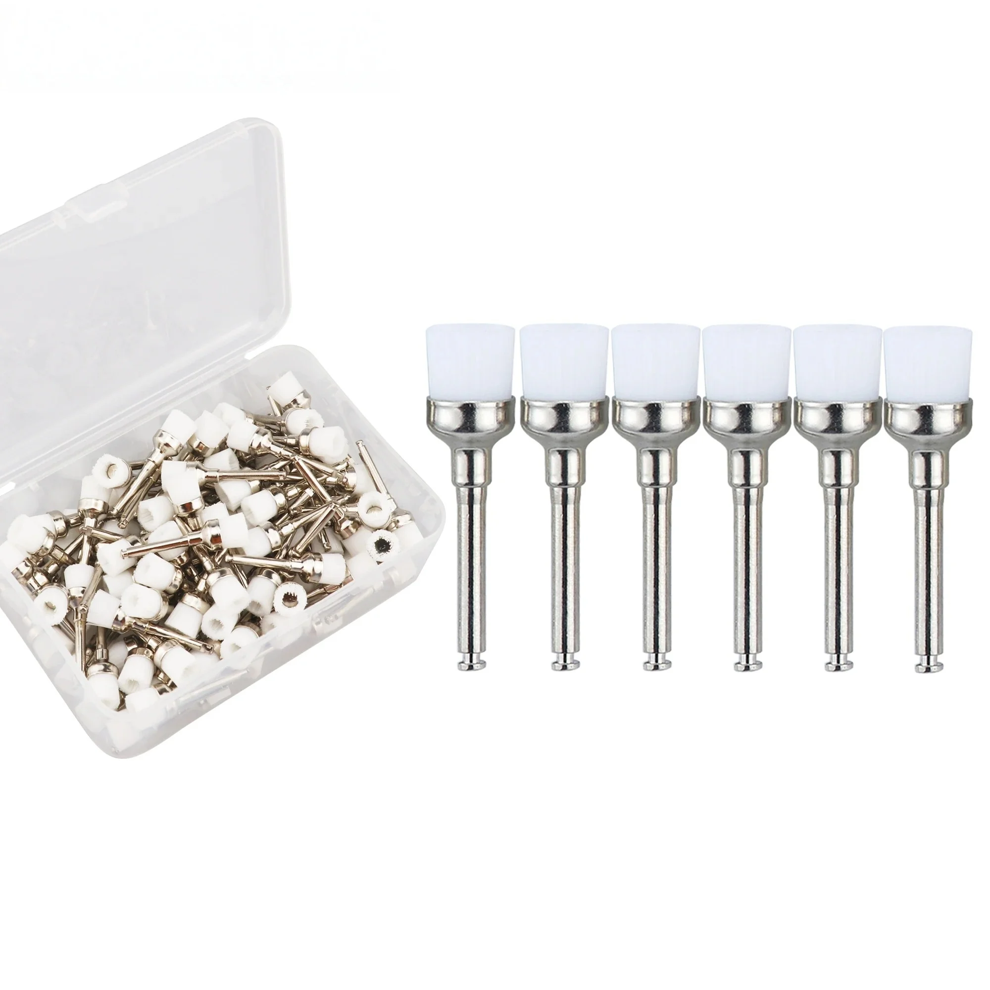 50 pz/100 pz Spazzole per lucidatura in nylon dentale Forma di ciotola Dentista Spazzola per profilassi Spazzole per profilassi per manipolo contrangolo