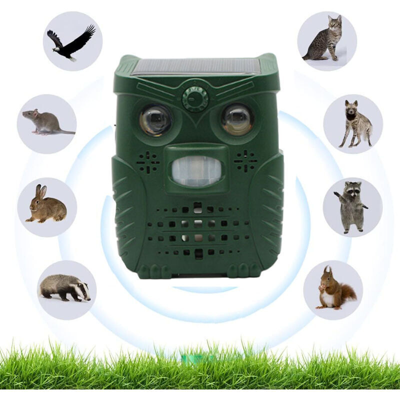 Ulisem - Repellente Per Gatti Da Esterno, Repellente Per Gatti A Ultrasuoni Solare, Repellente Per Gatti A Ultrasuoni, Ricarica Solare Usb, Repellente Per Animali Per Gatti, Piccioni, Conigli, Uccelli, Volpi E