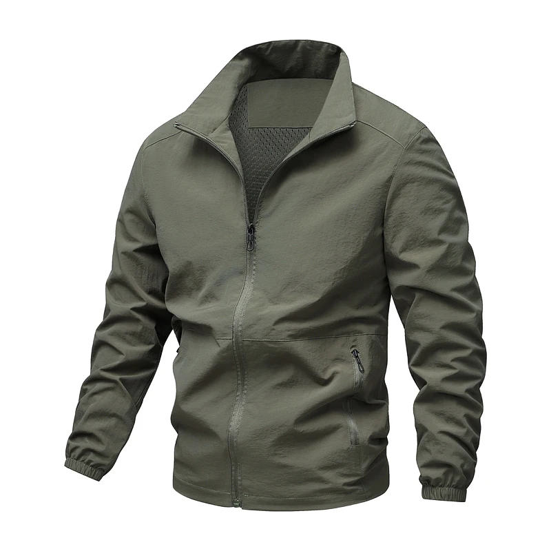 Giacca da uomo primaverile e autunnale, capospalla alla moda per uomo, giacca casual con cappuccio, giacca tattica militare classica a tinta unita.