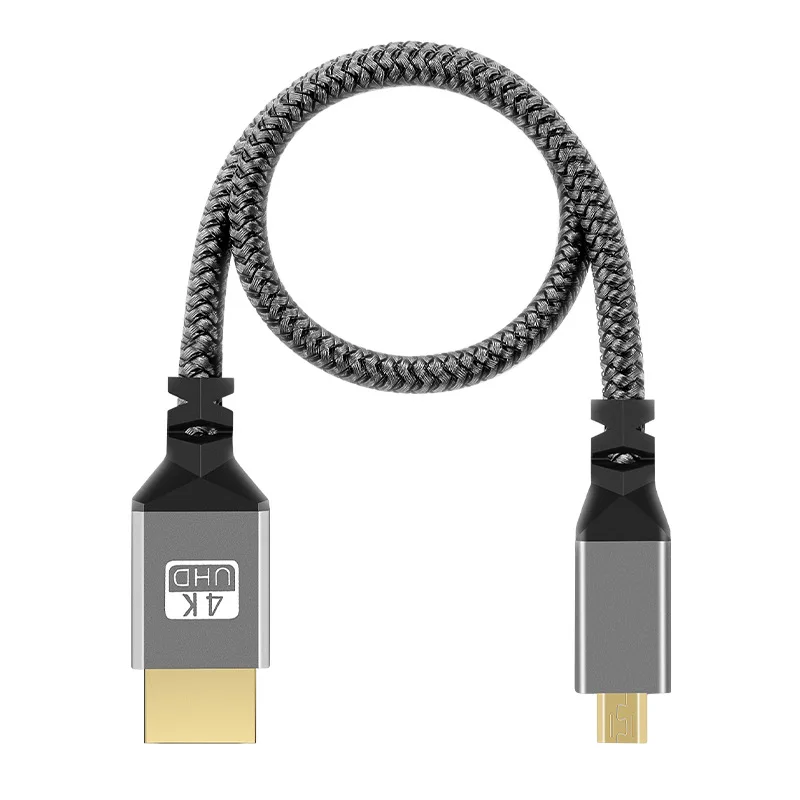 Cavo treccia in nylon Micro HDMI da 5 m 3 m 4K HD 4K @ 60HZ V2.0 compatibile con cavo di prolunga Micro MicroHDMI A HDMI per la proiezione della fotocamera