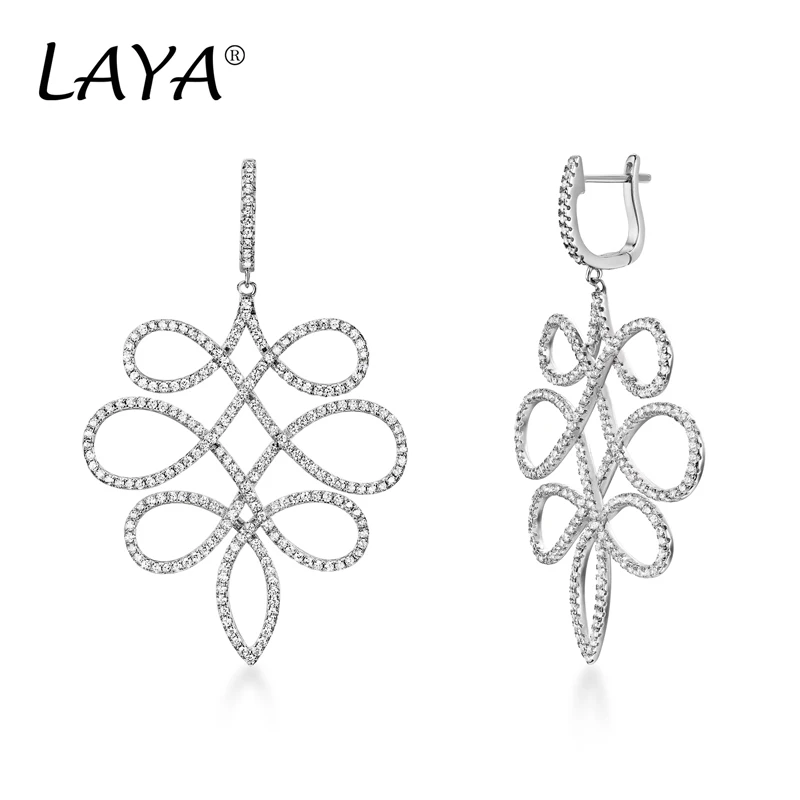 Laya orecchini pendenti irregolari multi-linea in zircone di alta qualità in argento Sterling 925 per donna gioielli moderni originali 2022 Trend nuovo