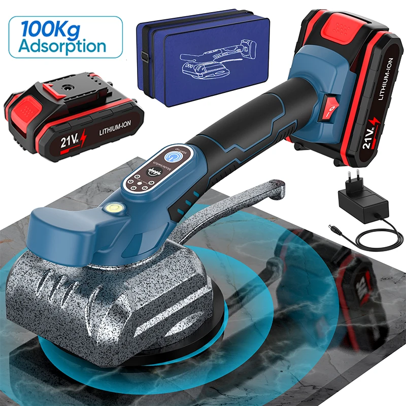 Outil de pose de carreaux automatique sans fil, 5 vibrations, outil vibrant pour la pose de carreaux, niveleur de carreaux, outil de nivellement du sol, outil électrique avec 1 batterie