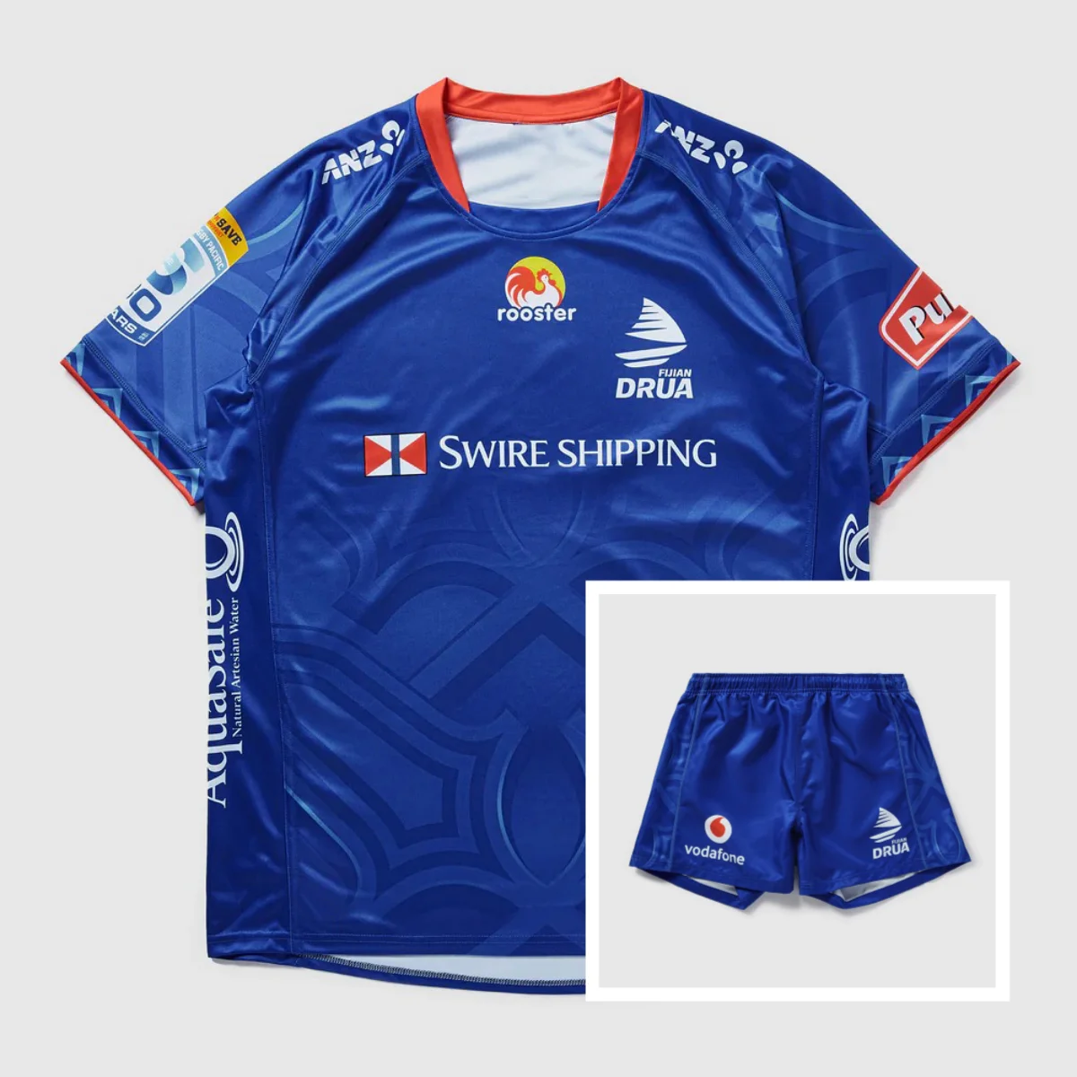 Tenues de supporters de rugby 2026 : Ensemble domicile Fijian Drua (maillot et short) pour adultes et enfants – Tenue de sport décontractée d'été pour l'entraînement de rugby, respirante et à séchage
