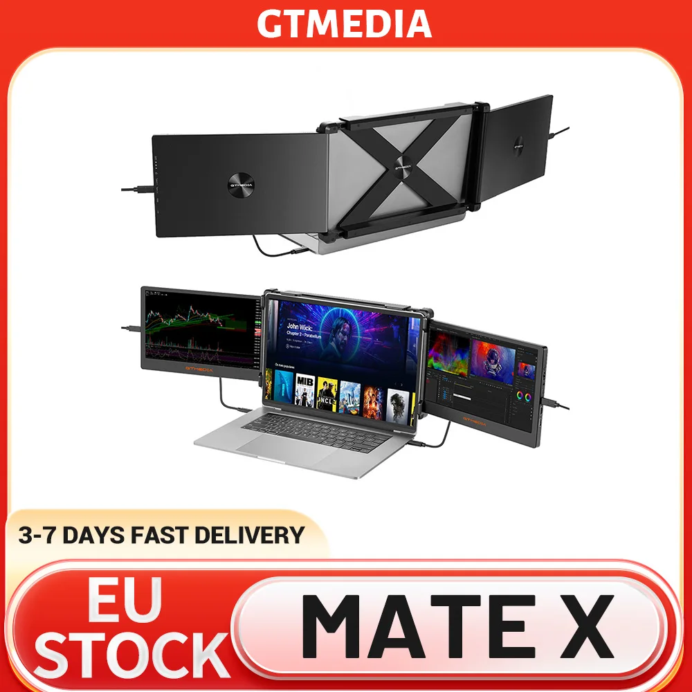 Moniteur portable double écran GTMEDIA MATE X, extension d
