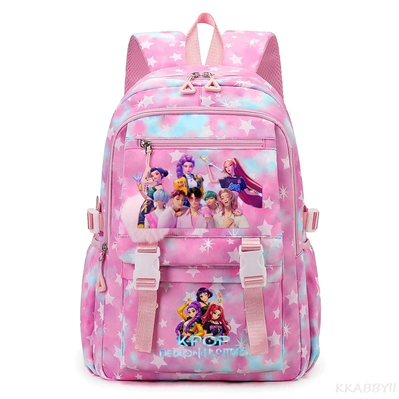 Sac d'école pour filles, sac à dos KPop Demon Hunters, sac à dos pour adolescents, sac d'école pour enfants, sac à dos pour l'école primaire et secondaire, pour adolescentes et femmes