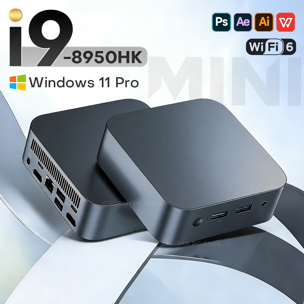 NOUVEAU Mini PC 2026 Intel Core i9 8950HK Intel N5095 Windows 11 Pro Ordinateur de Bureau Gaming 16 Go DDR4 1 To SSD WiFi6 BT5.2 Mini PC 4K