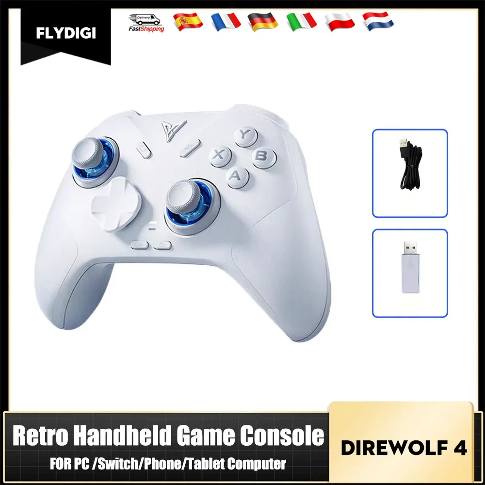 Manette de jeu sans fil Flydigi Direwolf 4, compatible avec les consoles de jeu filaires, PC/Switch/téléphone/tablette, lecteur de jeux vidéo