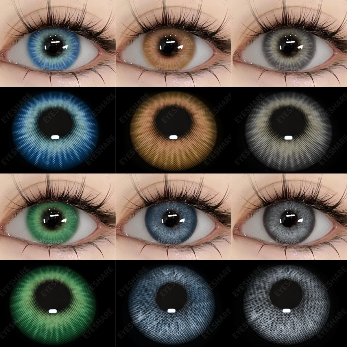 AMARA nouvelles lentilles de contact colorées pour les yeux mode lentille de contact bleue lentilles marron élèves gris annuel cosmétique vert Contacts