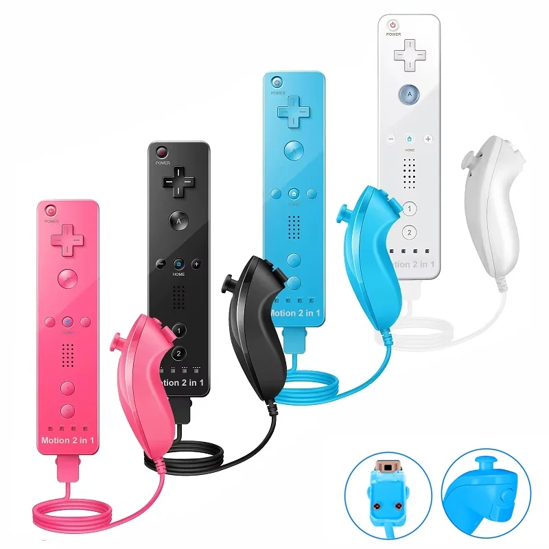 2 In 1 Gamepad For Nintendo Wii Controller Optional Motion Plus Joystick Wireless Remote Gamepad With Silicone Case Video Game
