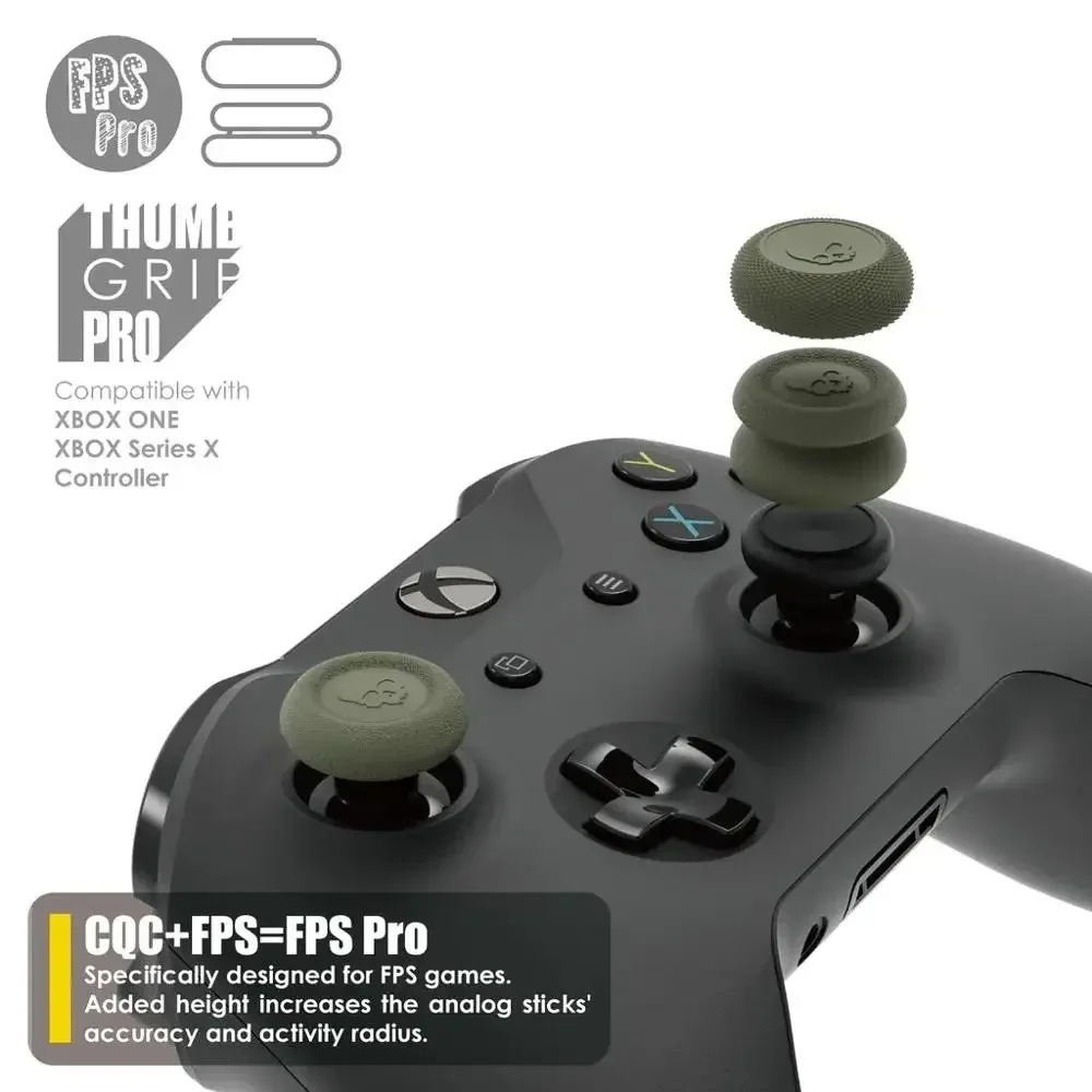 Skull & Co. Joystick Cap Thumb Grip Set FPS CQC Thumbstick Cover for Xbox Series X/S Gamepad and Xbox One Gaming Controller