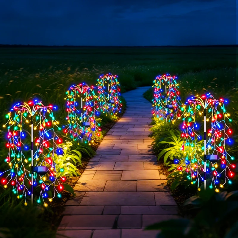 Solar Lamp LED Firework Decor Garden Fairy String Lights Waterproof Landscape Garden Pathway lawn lights Decor