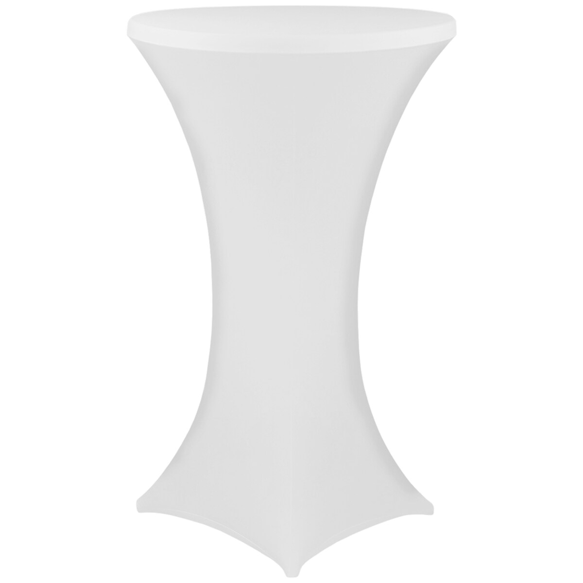 NYVI Stehtischhusse Gala Weiß Ø 70-75 cm Elastische Premium Stretchhusse für gängige 110-120 cm hohe Bistrotische & Stehtische Image