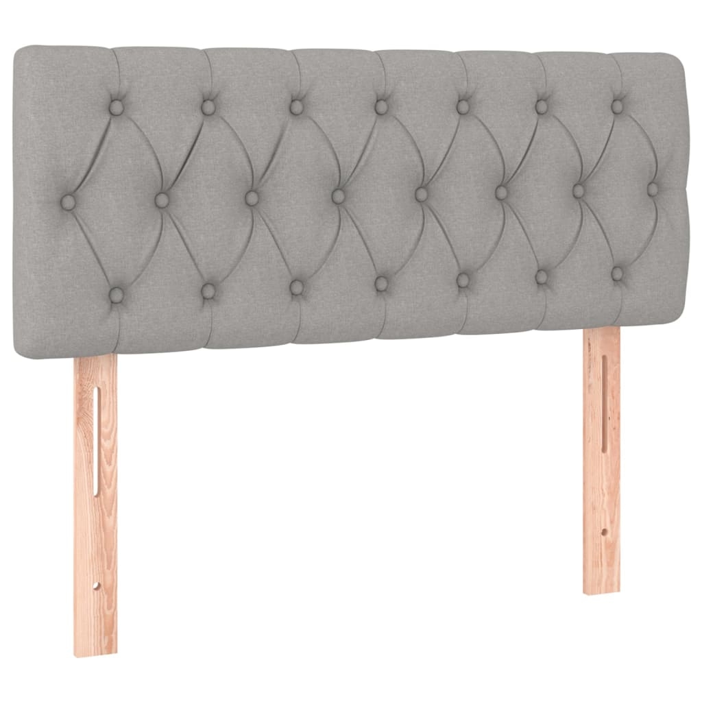 Décoshop26 - Kopfteil Schlafzimmeraccessoire Möbelstück 100 x 7 x 78/88 cm hellgrauer Stoff TDL0203223 Image