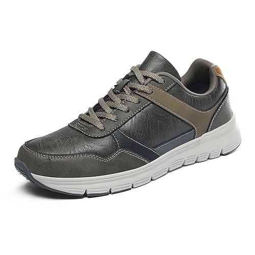 Braune Herren-Sneaker, lässig, zum Schnüren, leicht und bequem, weiches, elegantes Freizeitschuhwerk für Alltag, Reisen, Pendeln und Wochenendausflüge. Image