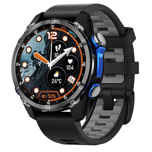 GPS-Smartwatch für Herren mit Bluetooth-Anruffunktion, robuste Outdoor-Militäruhr mit Kompass, Barometer und Höhenmesser, wasserdicht bis 3 ATM, über 100 Sportmodi, präzise 6-Satelliten-Positionierung Image