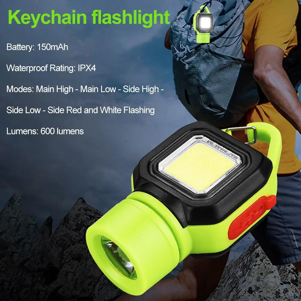 Mini USB wiederaufladbare Taschenlampe LED Licht Taschenlampe Lampe Tasche Schlüsselanhänger Taschenlampe Image