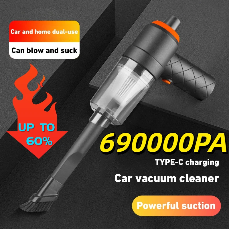 Neuer Stil 690000Pa Kabelloser Auto-Staubsauger 120W 1200mAh Hochleistungs-Staubsauger Schnurloser Handstaubsauger Tragbarer Auto-Staubsauger Image