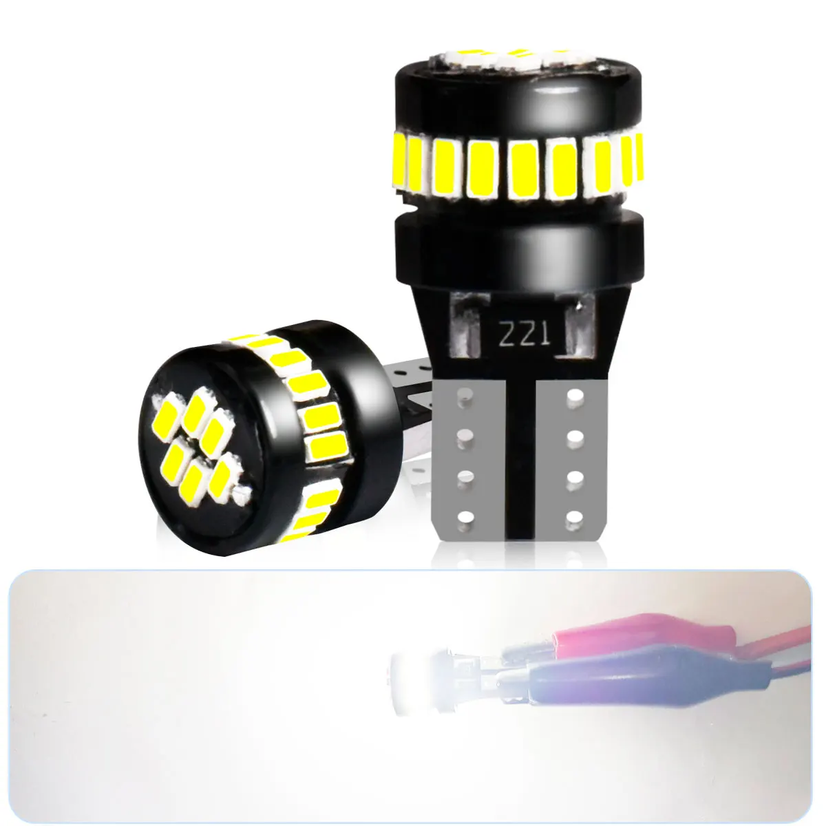 Canbus T10 W5W LED-Kleinlampen mit Ultra-Heller Beleuchtung, 3014 24-Chipsets, 360-Grad-Beleuchtung für Auto-Blinker