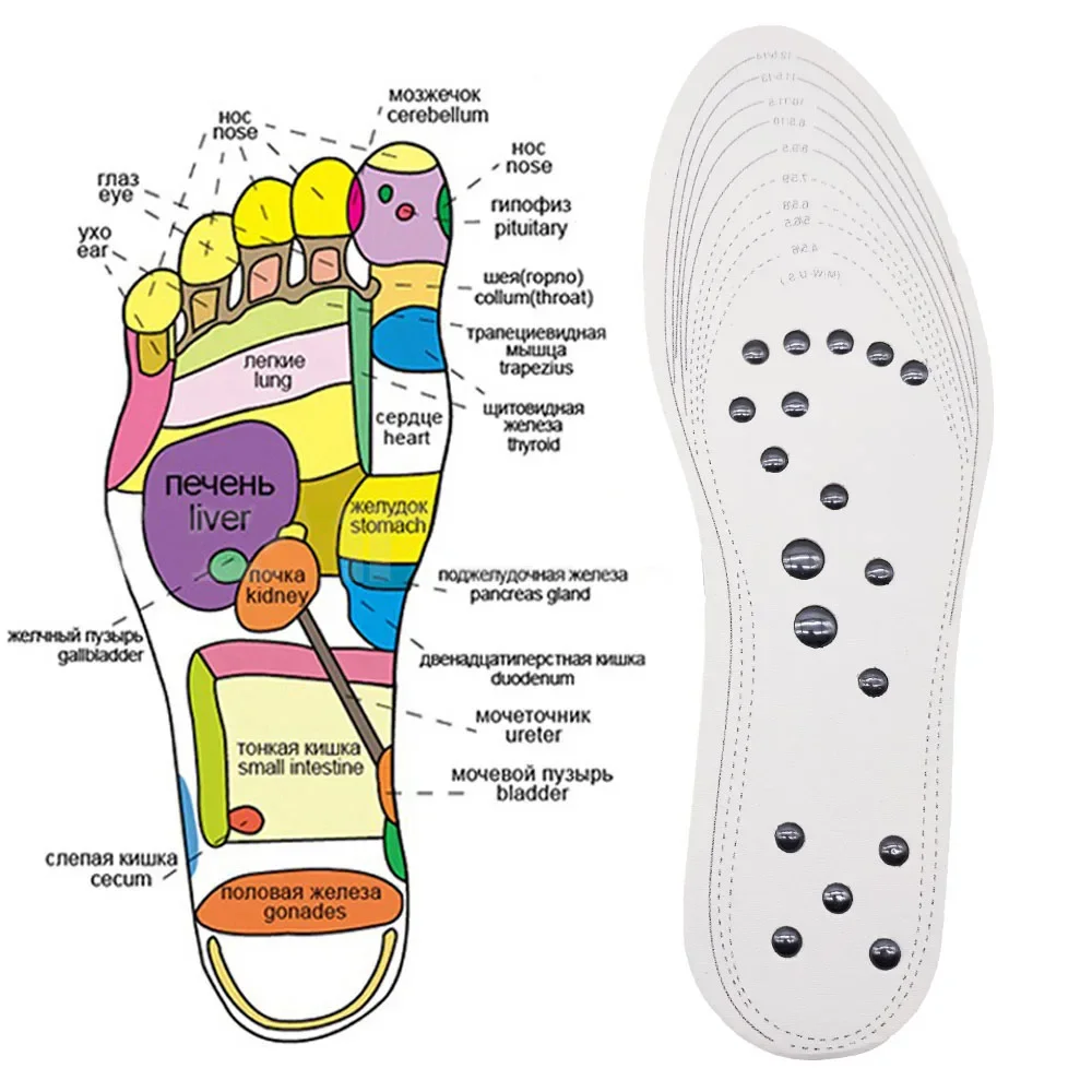 18 Magnete Unisex Magnetfeldtherapie Massage Einlegesohlen Fuß Akupressur Schuhpolster Therapie Schlankheits-Einlegesohlen für Gewichtsverlust 2041 Image