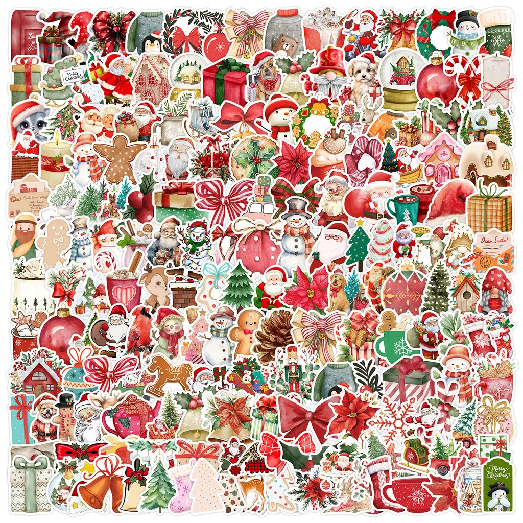 Weihnachts-Graffiti-Aufkleber (100/200 Stück), wasserfeste Aufkleber für Handyhüllen, Wasserflaschen, Weihnachten BulingBulingStickers Store Image