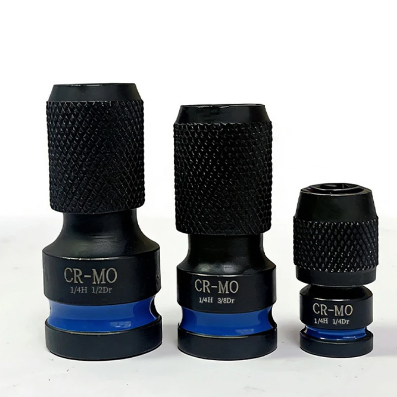 Neuer Impact Hex-Konverter für Schraubendreher-Bits, 1/2, 3/8, 1/4-Zoll-Vierkantantrieb auf 1/4-Zoll-Schnellverschluss-Sechskant-Steckschlüssel Image