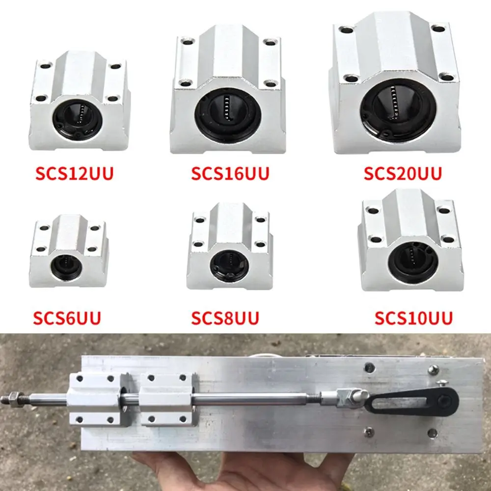 SCS8UU SCS10UU SCS12UU Linearkugellager SCS16UU SCS20UU Aluminium-Gleitbuchsenblock CNC-Fräser Leichtgewichtige Führungsschiene Image