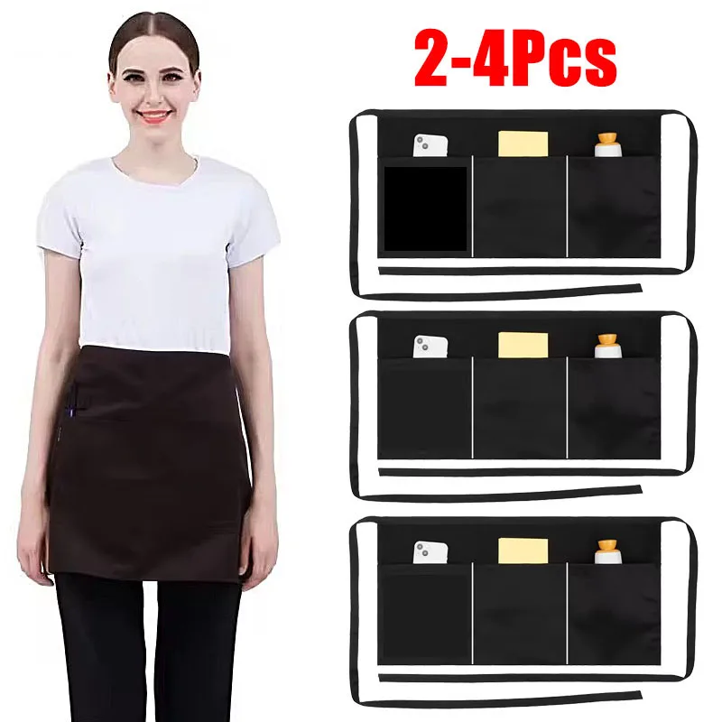 2-4Pcs Haushalt Kochen Schürze Kurzen Stil Für Männer Frauen Öl-Beweis Wasserdicht Erwachsene Taille Mode Küche zubehör Image